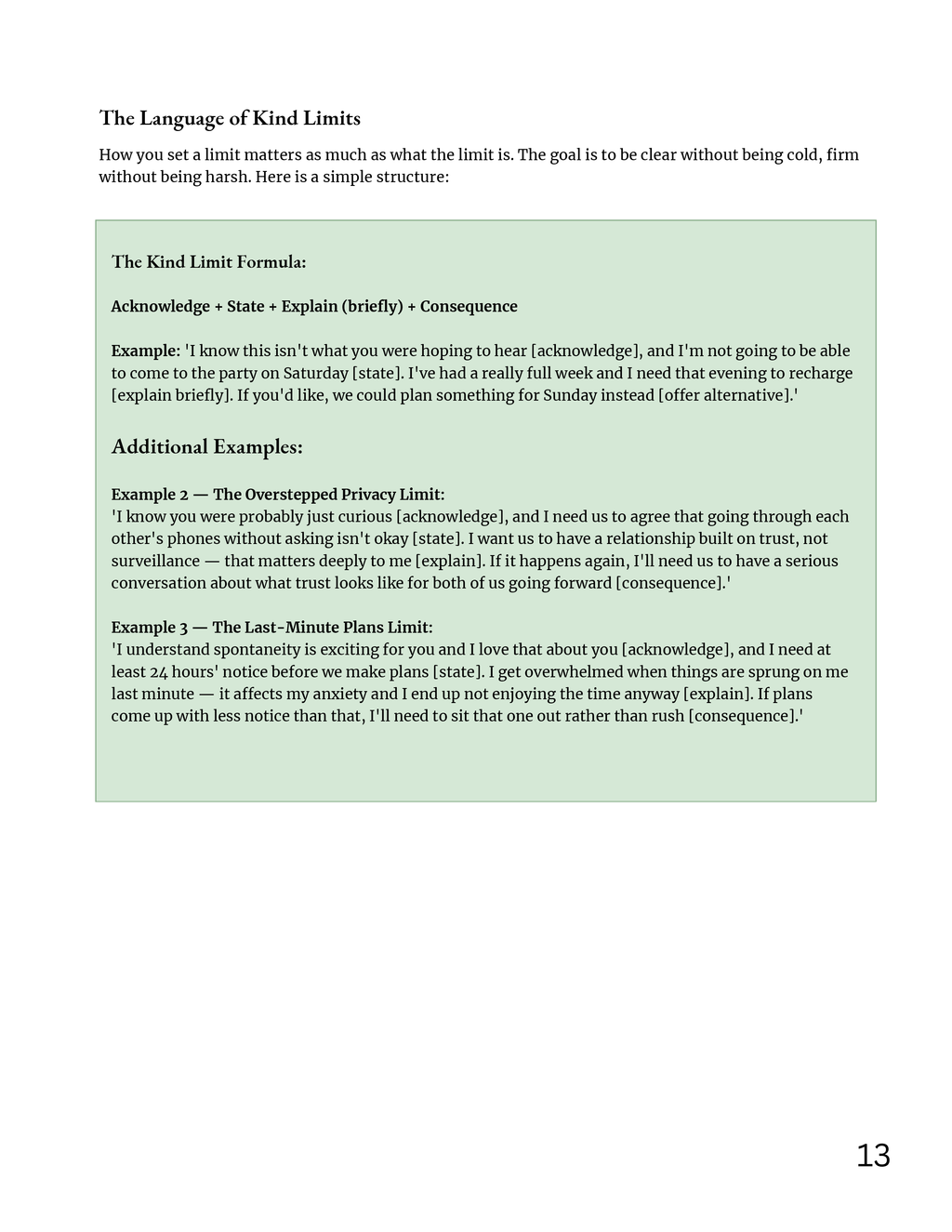 Kind Boundary Workbook Page 13
The Kind Limit Formula + Real Examples