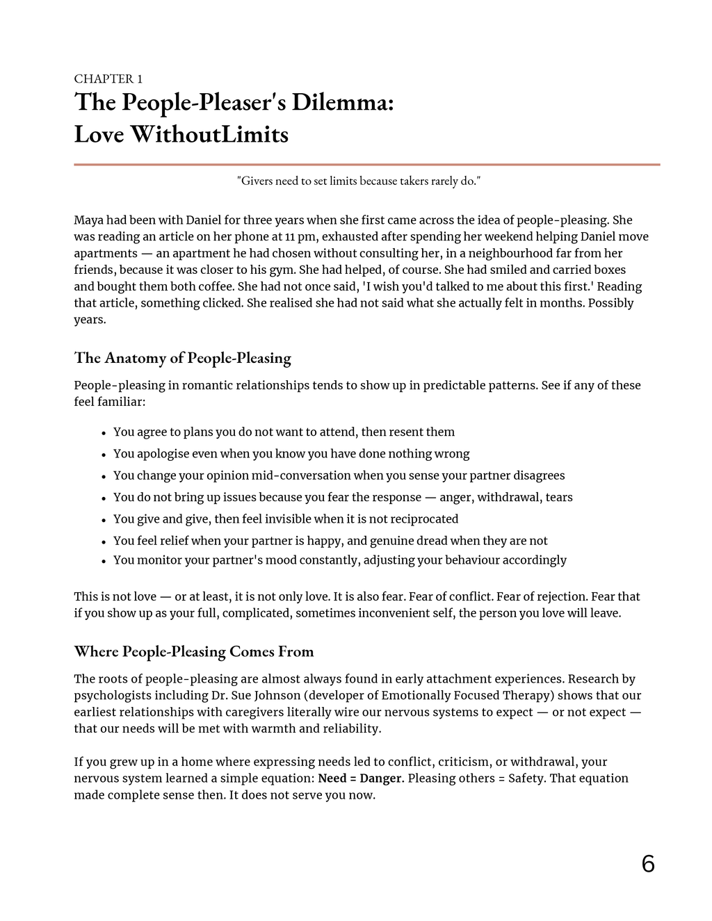 Kind Boundary Workbook Page 6
The 7 People-Pleasing Patterns List