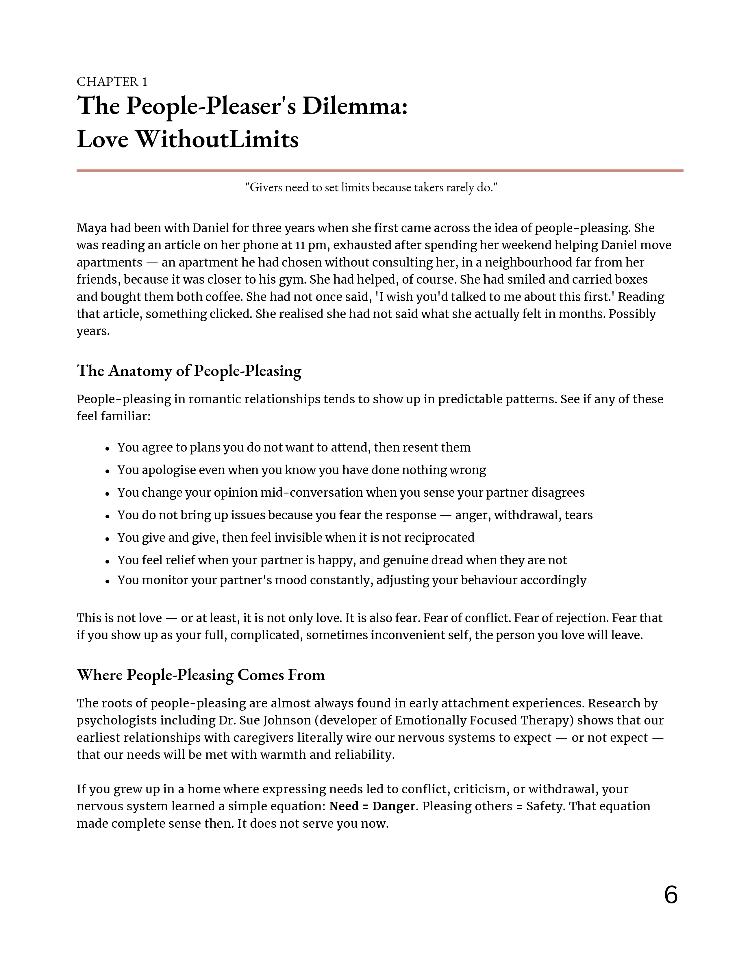 Kind Boundary Workbook Page 6
The 7 People-Pleasing Patterns List
