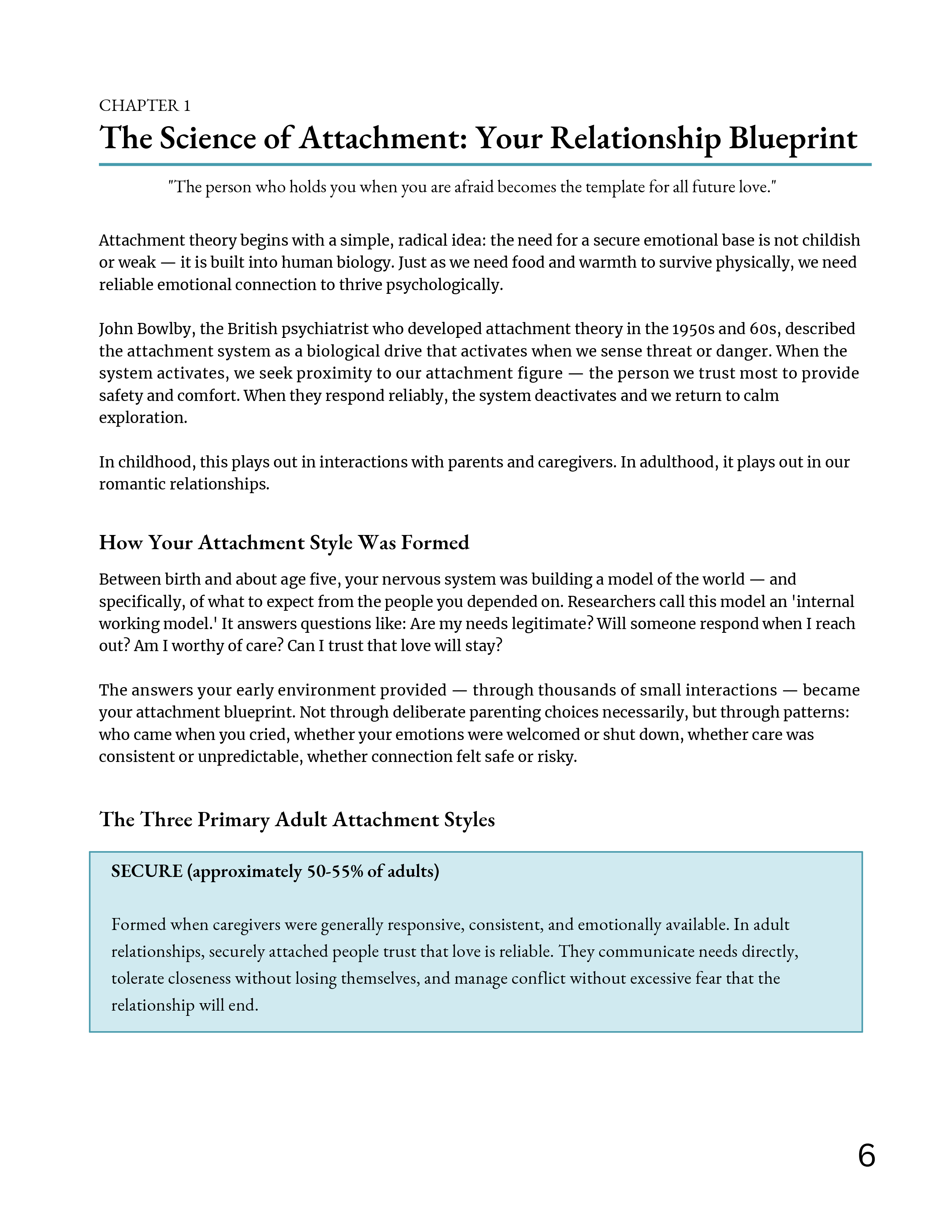 Secure Attachment Blueprint Page 6
The Three Attachment Style Boxes